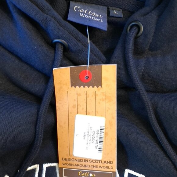 Edinburgh Hooded Top in Navy w/Scottish flag - Picture 2 of 4